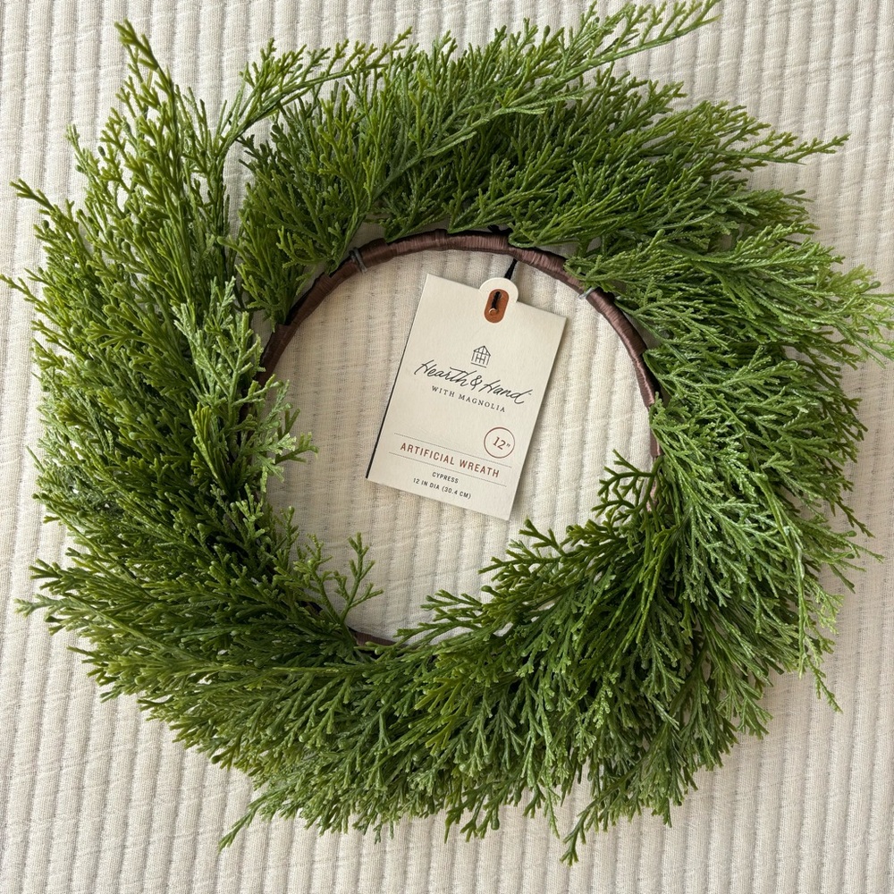 Hearth & Hand with Magnolia Artificial Cypress Wreath 12" NWT